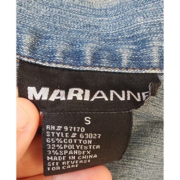 Hamsa Gold Patch Denim Jacket Size Small Marianne Protection Hand Of Fatima - Picture 7 of 9